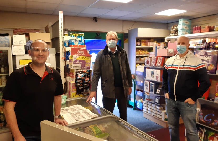 David at Boscombe East Post Office with local councillor Andy Jones